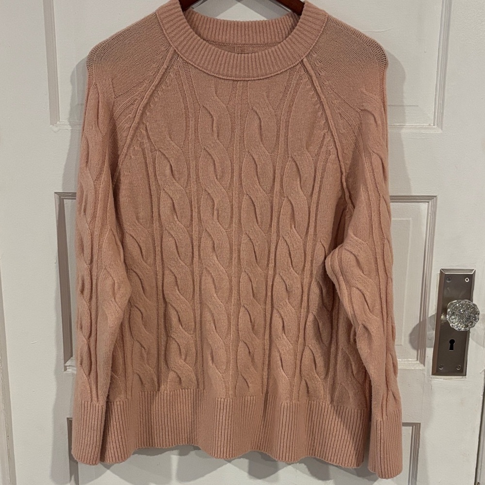 Aerie Dusty Pink Cable Knit Sweater